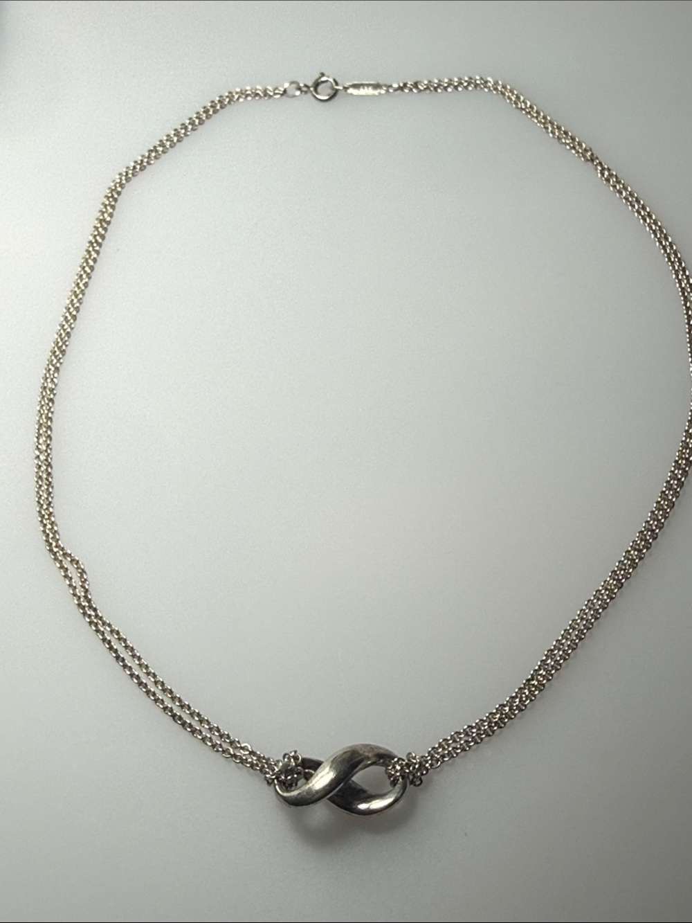 Tiffany & Co. Silver Infinity Double-Chain Necklace